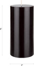 Mega Candles Unscented Solid Black Pillar Candle, Hand Poured Premium Wax, 3 Inch x 6 Inch