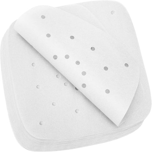 200pcs Disposable Air Fryer Parchment Paper Liners, 8.5 inch Premium Perforated for Easy Cleanup