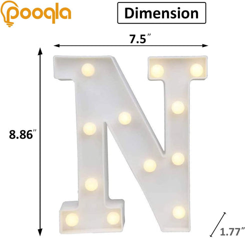 Pooqla LED Marquee Letter Lights Sign, Light Up Alphabet Letter for Home Party Wedding Decoration