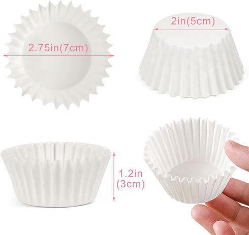 LotFancy White Cupcake Liners, 200 Count, Grease-Resistant Standard Muffin Liners, Heavy Duty Coated Paper