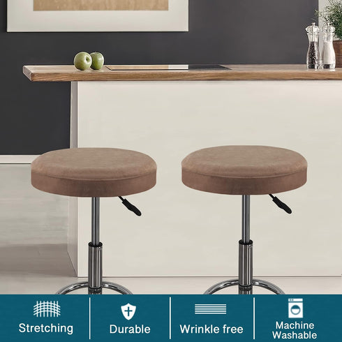 GAMUKAI 2 Pack 16"-18", Counter, Round Bar Stool Covers Stretchable Round Vanity Stool Cover, Fits Diameter Elastic Hem