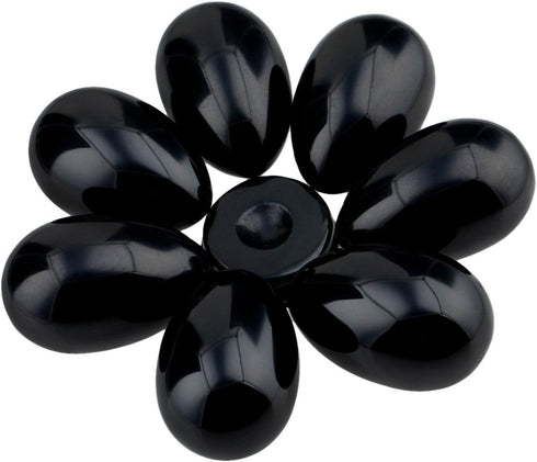 mookaitedecor Black Obsidian Crystal Egg Polished Gemstone Figurines with Stand