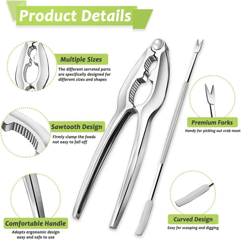 Vicsamer 9 Set, 3 6 Set, PCS Lobster Crackers and Picks Stainless Steel Crab Leg Tools, including Lobster Cracker