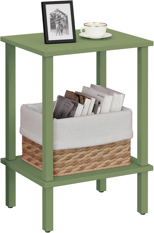 TUTOTAK End Table, Side Table, Nightstand, 2-Tier Storage Shelf, Sofa Side Table