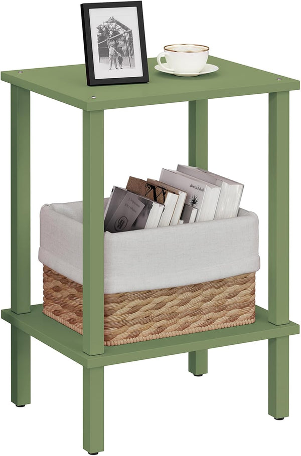 TUTOTAK End Table, Side Table, Nightstand, 2-Tier Storage Shelf, Sofa Side Table