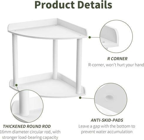 2 Countertop 7x7x8 Inch, Sezanrpt Tier Corner Organizer Shelf White Acrylic Bathroom Vanity Storage Organizer Corner