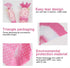 FTVOGUE 50 Piece Clear Cone-Shaped Treat Bags with Twist Ties, Cellophane Candy Bags (Pink)