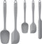 HOTEC Food Grade Silicone Rubber Spatula Set - 5 Pcs High Heat Resistant Non Stick for Kitchen Baking