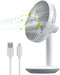 6-Inch Portable Battery-Operated Desk Fan, Rechargeable Electric Mini Fan with 4 Speed Levels for Home Office Camping