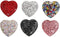 6 Pieces Heart Shaped Refrigerator Magnets, Rhinestone Decorative Fridge Magnets for Office, Kitchen, Whiteboard