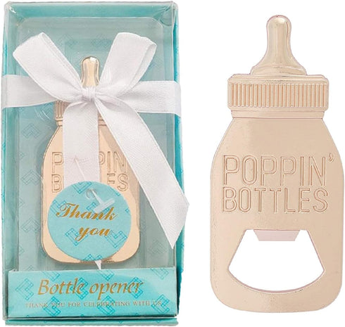 DAJAMAI 18 Pack Bottle Opener for Baby Shower Favors, Party Return Gifts Guest, Poppin Bottles Openers with Exquisite