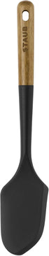 STAUB Silicone Spatula, Durable BPA-Free Matte Black Silicone, Acacia Wood Handles, Great for Mixing, Folding, Scraping