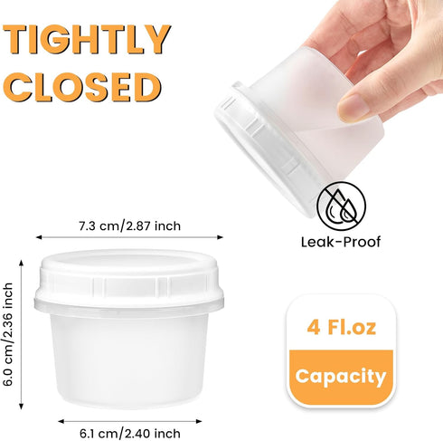 4 Oz 12-Count TUZAZO Small Freezer Containers with Lids BPA Free Small Plastic Food Storage Containers for Snack