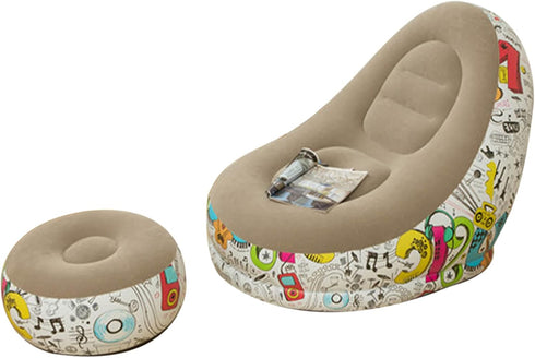 Bean Bag Chair, Foldable Flocking Inflatable Sofa, Outdoor Living Room Ultra Soft