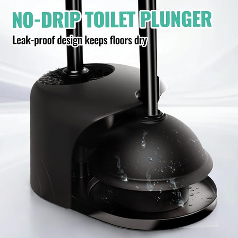 OSAMEDA 2 Pack 4 1 Set Set Pack in Toilet Brush and Plunger with Crevice Cleaning Brush, Toilet Plunger and Brush