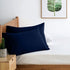 DAN RIVER 100% Organic Cotton Jersey Queen Pillowcases, Set of 2, 20" x 30", Navy, Breathable Cooling