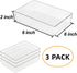 Clear Drawer Organizer Bins Set, 3pc Transparent Rectangle Trays for Bathroom Makeup Vanity and Office Desk Storage