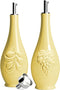HOMBENE Porcelain Oil and Vinegar Dispenser, 16oz Oil Dispenser for Kitchen, Leakproof