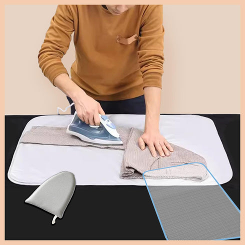 Over Door Ironing Mat with Hook, Travel Ironing Mat for Garment Steamer 19 x 33 inches