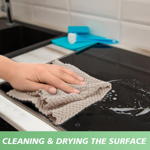 5 12Inchx12Inch 5 Pack SINLAND Microfiber Dish Cloth for Washing Dishes Rags Best Kitchen Washcloth Cleaning Cloths