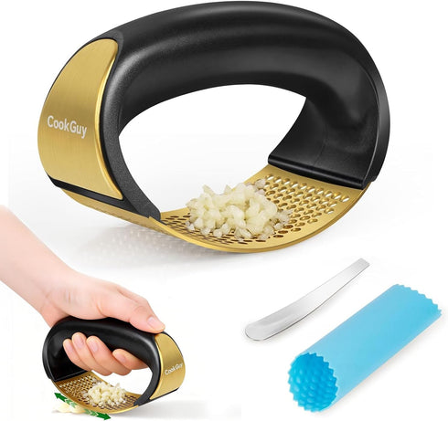 Cook Guy 304 Stainless Steel Garlic Press Rocker Set - Premium Garlic