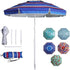 LOTTAFUN 6.5ft Beach Umbrella - Heavy Duty Wind Resistant UV 50+ Portable