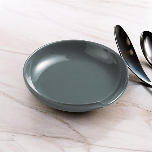 Porcelain Spoon Rest with Drip Tray, Cooking Spoon Holder for Stove Top, Kitchen Utensil Holder for Spoons, Ladles