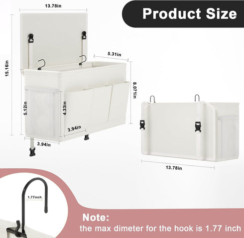 6 2pcs) Edudif Dual-purpose Bedside Caddy Bedside Organizer, Bed Caddy with Pockets, Versatile Bedside Storage Solution