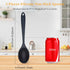 2 Pcs Silicone Nonstick Mixing Spoon - Heat Resistant Cooking Utensils for Kitchen Cooking, Baking, Stirring (Black)