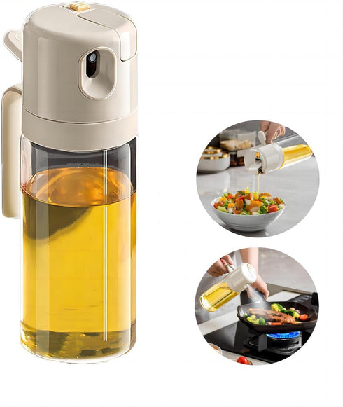 Oil Dispenser Bottle for Kitchen, 2 in 1 Oil Sprayer & Dispenser, 18.5 OZ Olive Oil Bottle