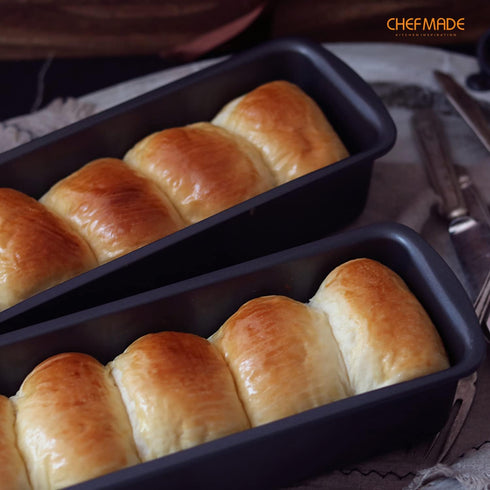 CHEFMADE Nonstick Bread Loaf Pan, Set of 2, 3" x 10" Meatloaf Pan