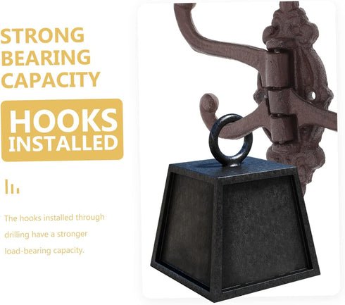 Movable Wall Hook Coat Hangers, Metal Clothes Hanger, Cast Iron Hooks for Wall Mounted Utility Clothing Rack