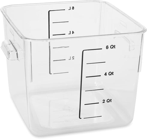 Rubbermaid Commercial Products Space Saving Square Food Storage Container, 6 Quart, Clear