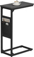 TB01BK082 TUTOTAK C Shaped End Table, Side Table for Couch, Sofa Table with Storage Bag, TV Tray for Living Room