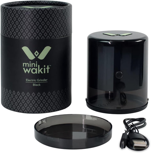 Mini Wakit Grinder (Black) Rechargeable Electric Herb Grinder with Patented Ball & Chain Technology for Effortless