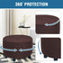 H.VERSAILTEX Round Ottoman Slipcover | Ottoman Covers Stretch with Elastic Bottom, Real Velvet Plush Fabric