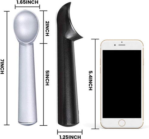 HANSGO 2PCS Ice Cream Scoop, 7 inches Nonstick Anti-Freeze Aluminum Design, Dishwasher Safe