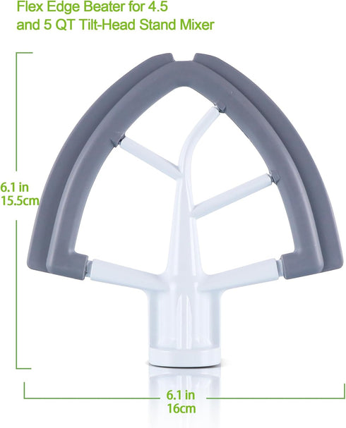 Flex Edge Beater for KitchenAid Mixer Attachments, Compatible with 4.5-5 Quart Tilt-Head Stand Mixers