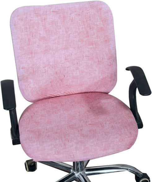 Office Chair Cover, Protective Computer Swivel Chair Cover, Stretchable Removable Design (Pink)