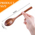 8 Inch Wooden Spoon Set, 6PCS Oval Wooden Mixing Spoons Long Handle Spoons Nonstick Japanese Style Kitchen Utensils for Home Kitchen Cooking Stirring Sauce Coffee Soup Iced Tea Coconut Bowl Pot