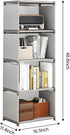 4-Cube Closet Storage Organizer Shelf Tool-Free Assembly Cube Bookcase for Bedroom, & Small Spaces, Bookshelf Organizer