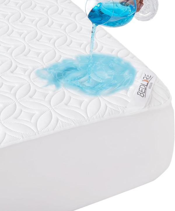 BEDLORE Waterproof Mattress Protector, Queen Size Noiseless Mattress Pad with Deep Pocket