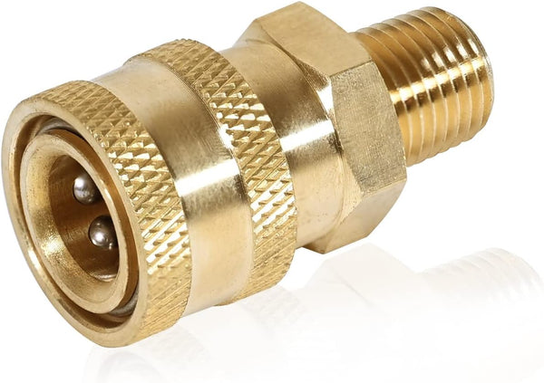 YAMATIC Pressure Washer Fitting, 1/4" Male Npt to 1/4" Socket, Quick Connect Coupler for 5000 PSI Pressure Washer