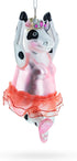 Elegant Cow Dancing Ballet Blown Glass Christmas Ornament