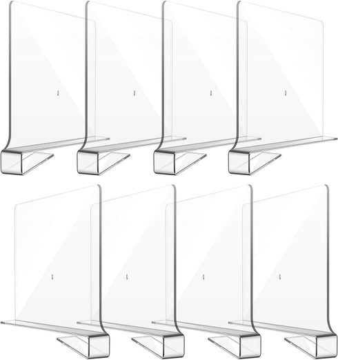 8 Closet Closet Boao Pcs Shelf Dividers for Organization Acrylic Clear Shelf Divider Purse Organizer Handbag Separator