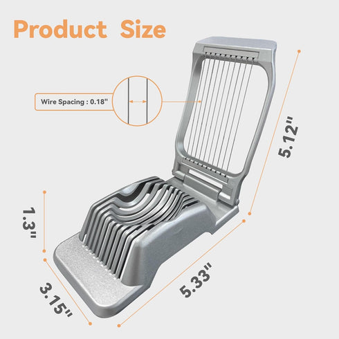 Heavy Duty Egg Slicer - Stainless Steel Cutter for Perfectly Sliced Hard Boiled Eggs