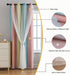 conokata Grommet 2 52W 84L) Star Girl and Kids Curtains for Bedroom Rainbow Ombre Double Layer Cute Shot Nursery