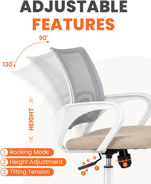 NEO CHAIR Office Desk Computer Chair Ergonomic Mesh Gaming Cushion Seat with Comfy Lumbar Mid Back Support Adjustable