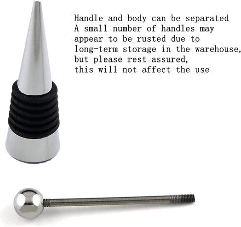 10Pcs ENLAYER Stainless Steel Wine Stoppers, Reusable Wine Corks, Silicone Wine Stopper for Gifts, Holiday Party,