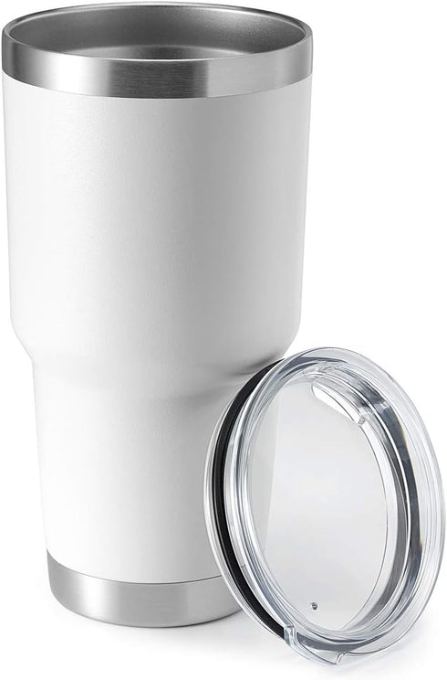 HASLE OUTFITTERS 30oz Stainless Steel Tumbler - Double Wall Vacuum Insulated Travel Mug, Gift Box Set (White)
